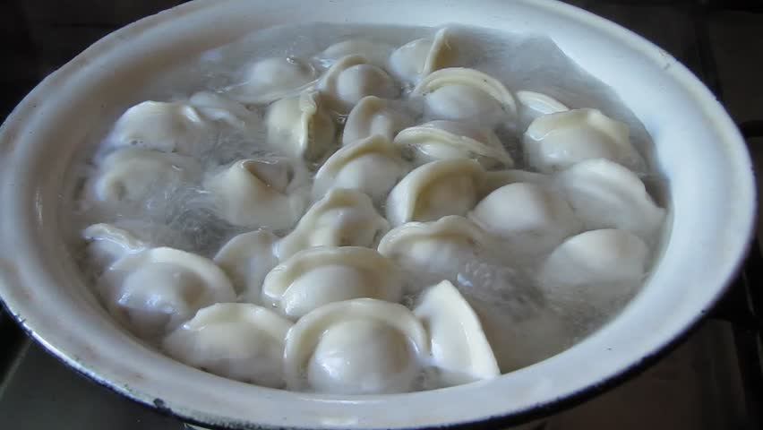 Siberian Food. Preparation Of The Russian National Dishes. Stock ...