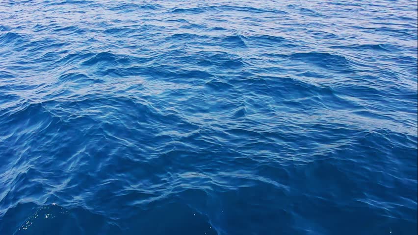 Blue Slow Motion Looped Ocean Surface Seen From Underwater Huge Waves