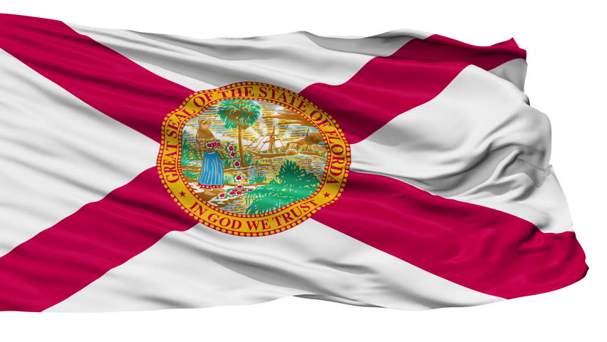 Seamless Loop Of The Florida State Flag With Highly Detailed Fabric