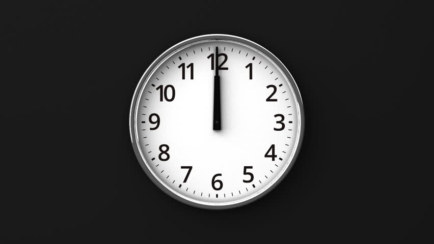 Clock On White Wall Zoom View 3dcg Render Animation Stock Footage