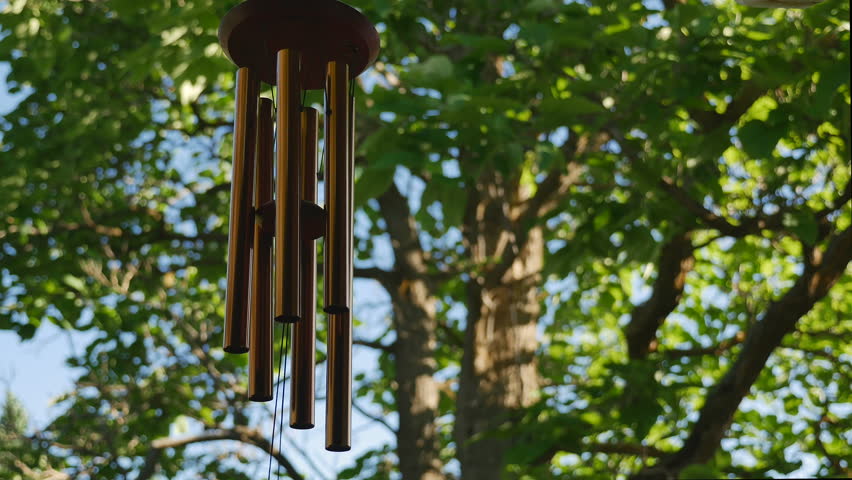 Wind Chimes Outside Home Stock Footage Video 3617498 Shutterstock Fountain Green Utah July 12 2017 Wind Chimes Playing A Beautiful Tune With