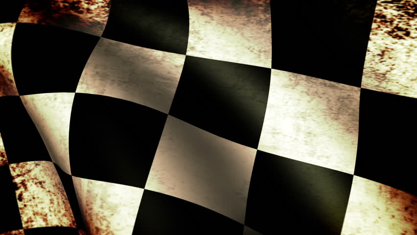 Checkered Flag Waving Grunge Look Stock Footage Video 1886839 