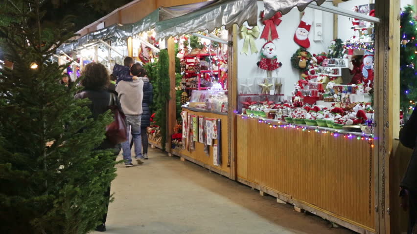 BARCELONA, SPAIN - NOVEMBER 30, 2015: People Walking At Christmas