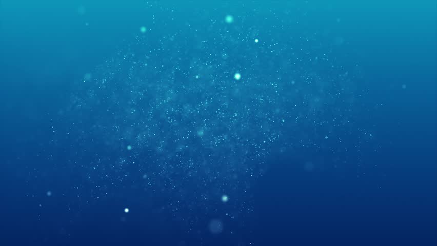 Looping Animation Of Ocean Waves From Underwater With Bubbles. Light