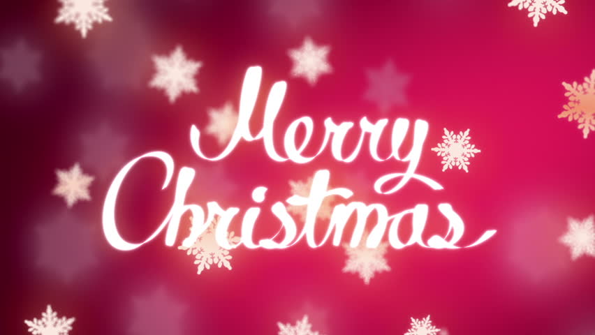 Merry Christmas Text With Snow And Stars **** More CHRISTMAS Footage In My Portfolio Stock