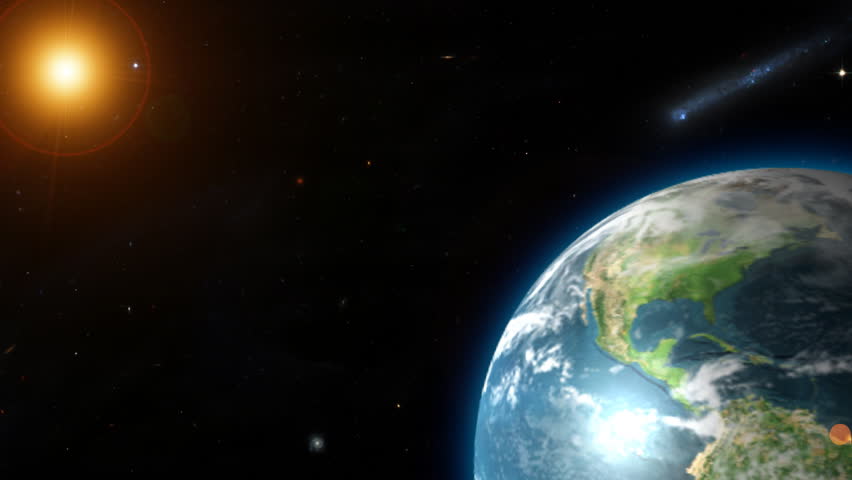 Earth and sun  - HD stock video clip