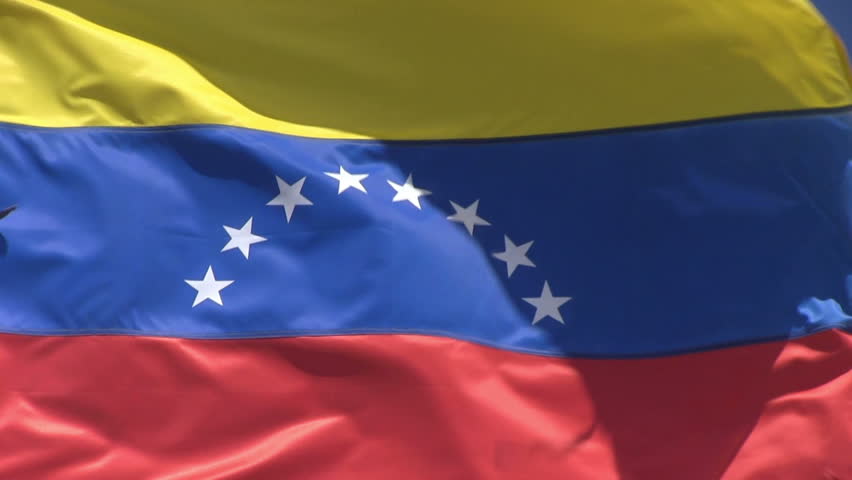 Flag Of Venezuela Gently Waving In The Wind Seamless Loop With High