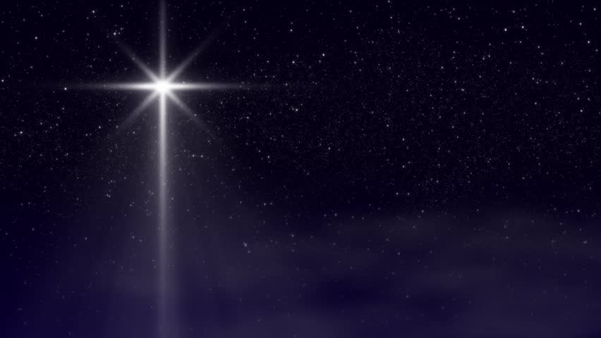 Loop. Nativity Star With Twinkling Star-filled Night Sky And Wispy
