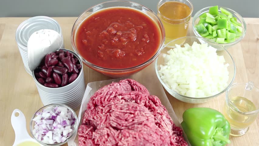 Ingredients With Chilli Con Carne Stock Footage Video 3155218  