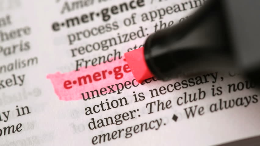 Definition Of Emergency Highlighted In The Dictionary Stock Footage 