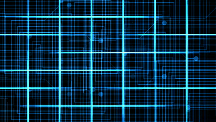 Virtual Computer Electric Circuit,tech Power Lines Grid & Dots. Stock