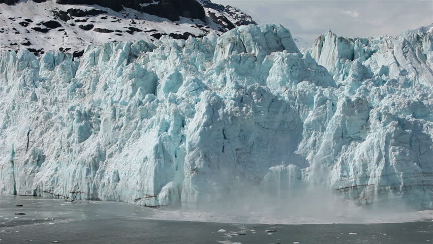 Margerie Glacier Tidewater Calving Glacier Bay Slow Motion. 21 Mile
