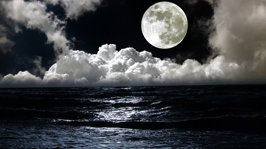 Moon Over Sea Stock Footage Video 4571003 - Shutterstock