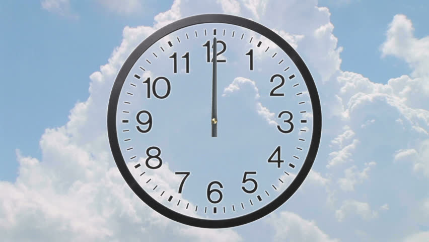 clock-strikes-noon-isolated-on-white-stock-footage-video-8889526