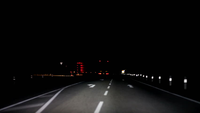 Car Drives On Highway At Night Time Lapse In Full Hd Stock Footage