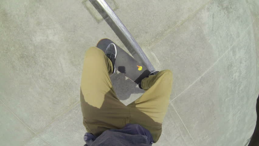 POV Foot On Skateboard In Skatepark Stock Footage Video 6707239