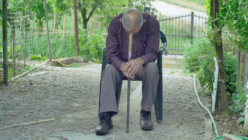 Old Man Sleeping Outdoor Very Tired Elderly In Countryside 4k Footage