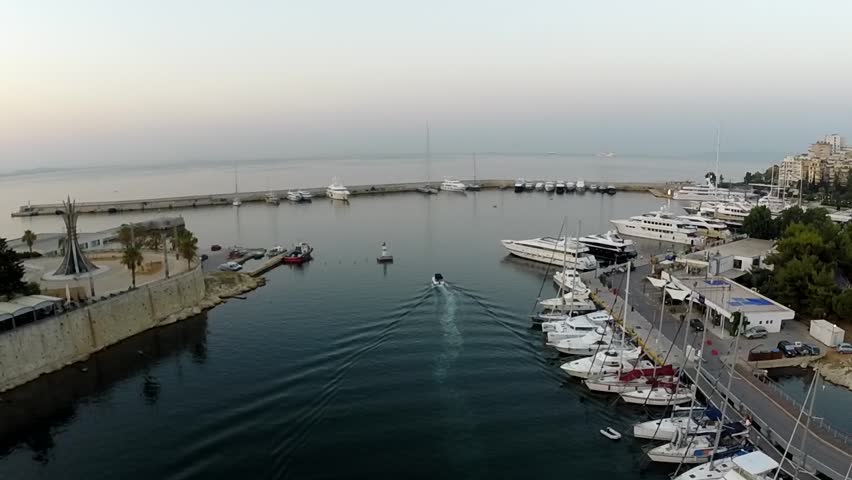 Pasalimani Marina Aerial Footage In Piraeus Greece Stock Footage Video 