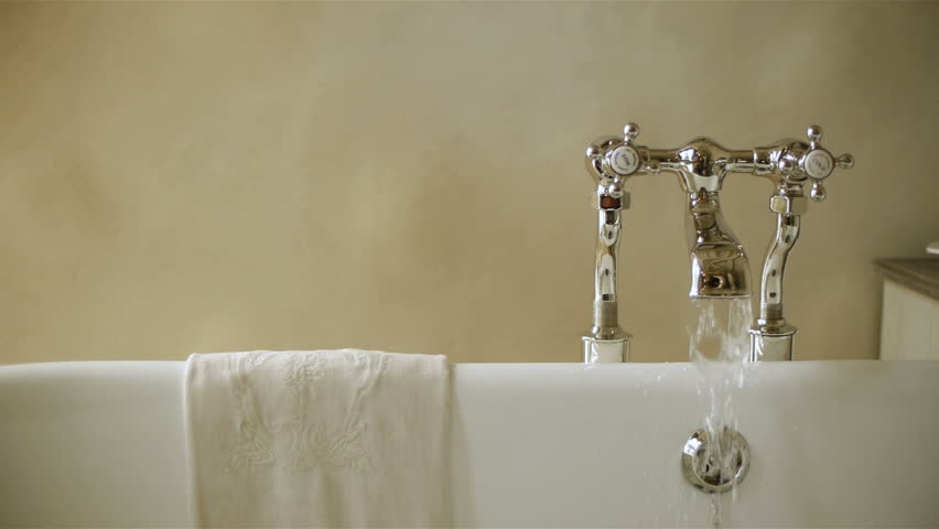 Moldy Ed Caulking On Bathroom Tub Stock Footage Video Bathtub Faucet With Running Water Hd Stock Video Clip