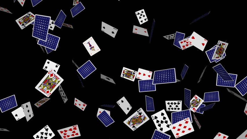 Playing Cards - Flying 2 - Loop - Alpha Channel - Slow Motion Animation