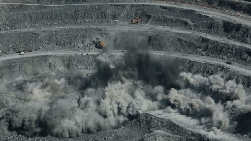 Explosion Rocks In A Quarry Mining Stock Footage Video 7613689