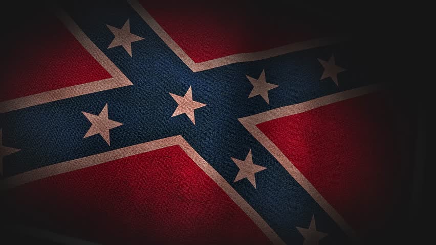 4K 3D Animation Of USA American Confederate Flag Closeup, Highly
