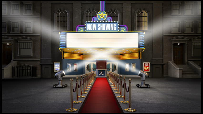 1080p HD Video Of A Blank Old Fashioned Movie Marquee And Panning ...