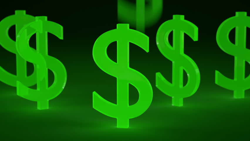 Dollar Symbol Spinning In The Middle Of Flying Dollar Bills Conceptual Computer Generated