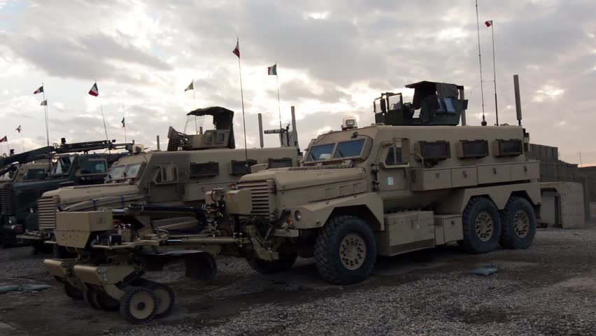 Herat- Afghanistan - December:military Vehicles Parked Inside The 