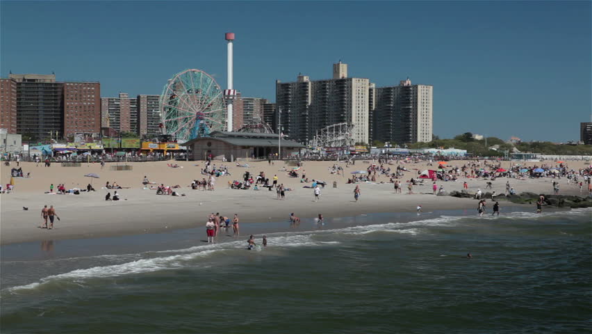 Coney Island Beach, Brooklyn, New York Stock Footage Video 876247 