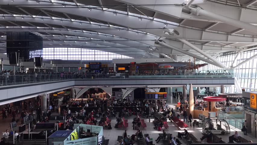 People Walk Inside Airport Terminal, Timelapse. Stock Footage Video ...