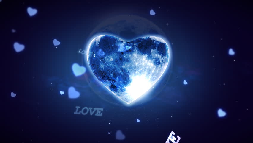 Heart From Cloud On Night Sky With Moon Stock Footage Video 3265939 ...