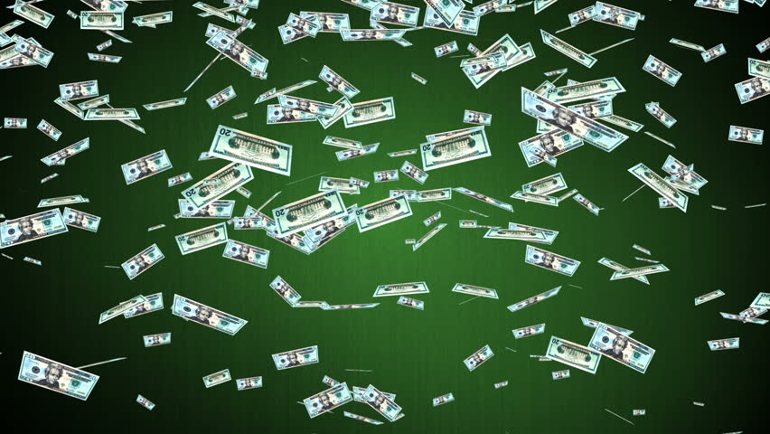 20 US Dollar Banknotes Falling Animation.Money Rain. Stock Footage ...