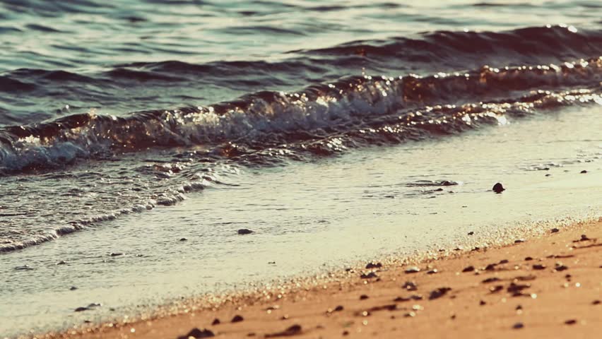 Waves Hitting Beach At Dusk. Stock Footage Video 1006630 - Shutterstock