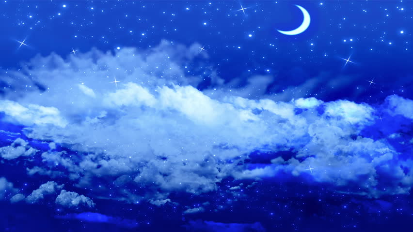 Half Moon Shining In Blue Sky Stock Footage Video 1518268 - Shutterstock