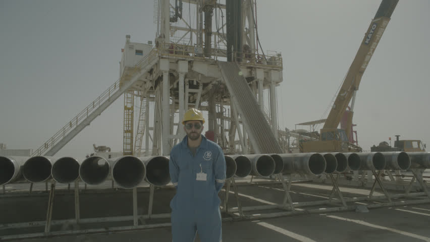 Kuwait Oil Industry. Handheld Medium Close Up Of Tools Used On Oil Rigs ...