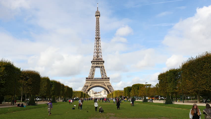 Paris - Eiffel Tower - Day Scene Paris, France. Stock Footage Video ...
