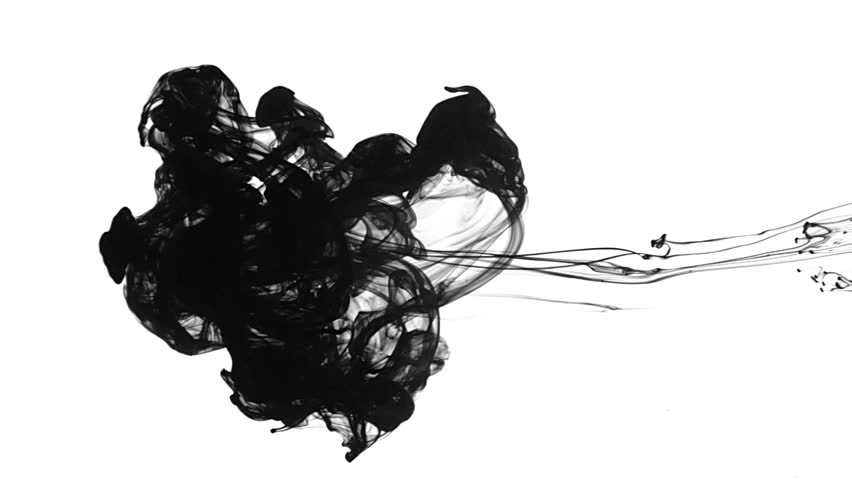 Black Ink In Water Leaving Screen Like A Disappearing Rorschach Inkblot ...