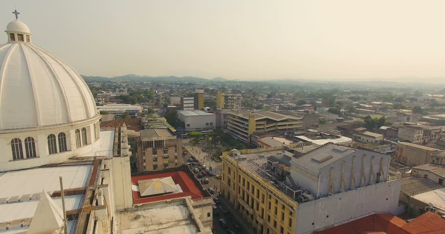 An Aerial View Of The East Side Of San Salvador, El Salvador. Stock ...