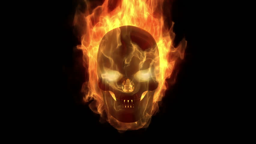 Burning Skull Head With Particles Stock Footage Video 1731268 ...