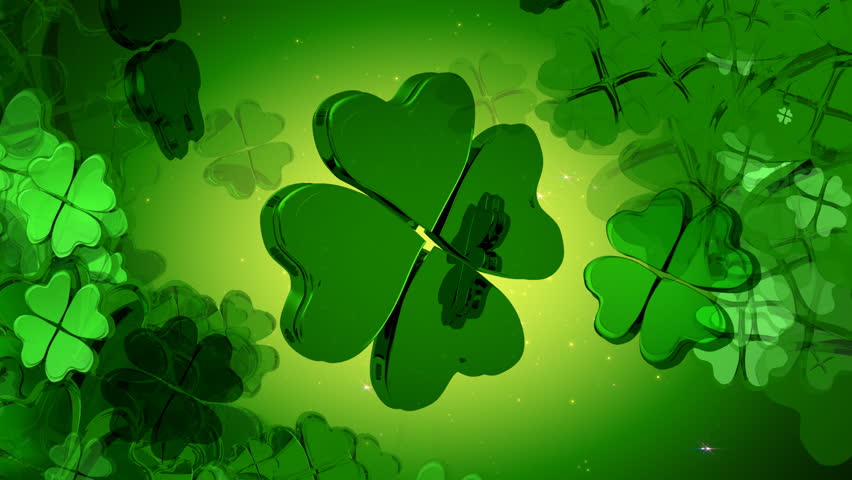 St. Patrick's Day - Green Four Leaf Clover Animation Stock Footage ...