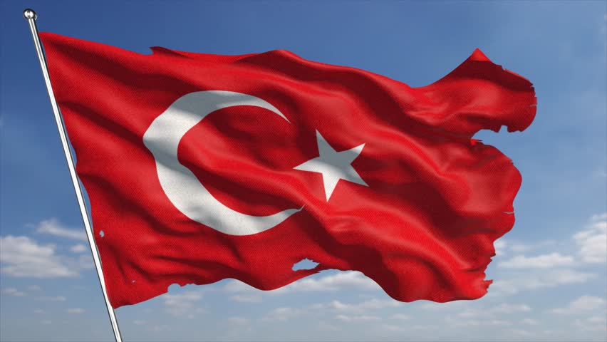 Flag Of Ottoman Empire 3D Animation Of The Old Ottoman Empire Flag With ...