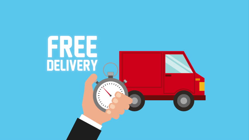 Delivery Van On Earth -free Shipping Truck Isolated Stock Footage Video ...