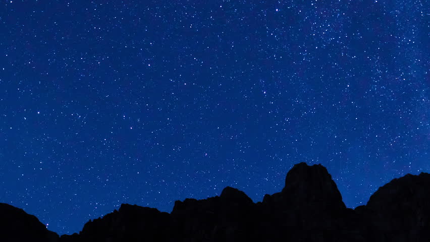 Time Lapse Of Stars Moving Across The Night Sky, View From The Grand ...