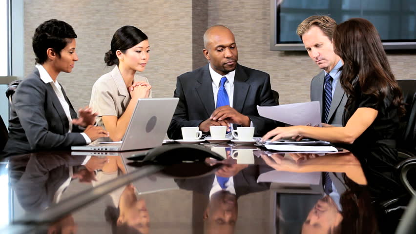 African American Business Executive Holding A Meeting With His Multi ...