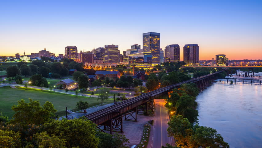 Richmond, Virginia, USA Skyline Time Lapse. Stock Footage Video ...