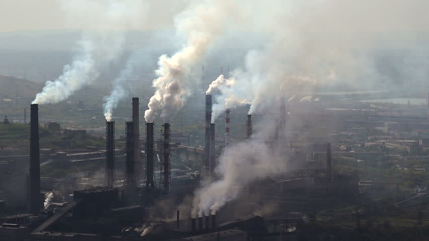 Air Pollution In China, Bird View Of Fuzhou City Under Haze Stock ...