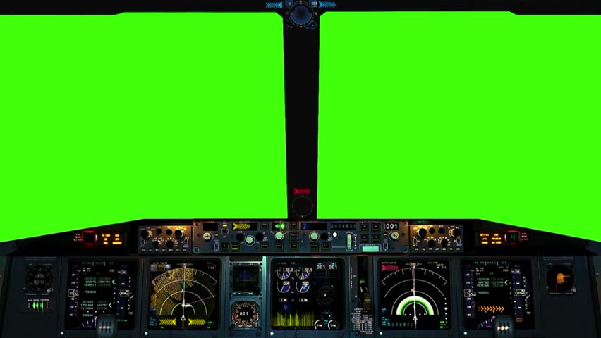 Futuristic Control Panel Of A Command Center On A Green Screen Stock ...