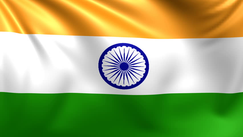 Indian Flag, With Real Structure Of A Fabric Stock Footage Video 137695 ...