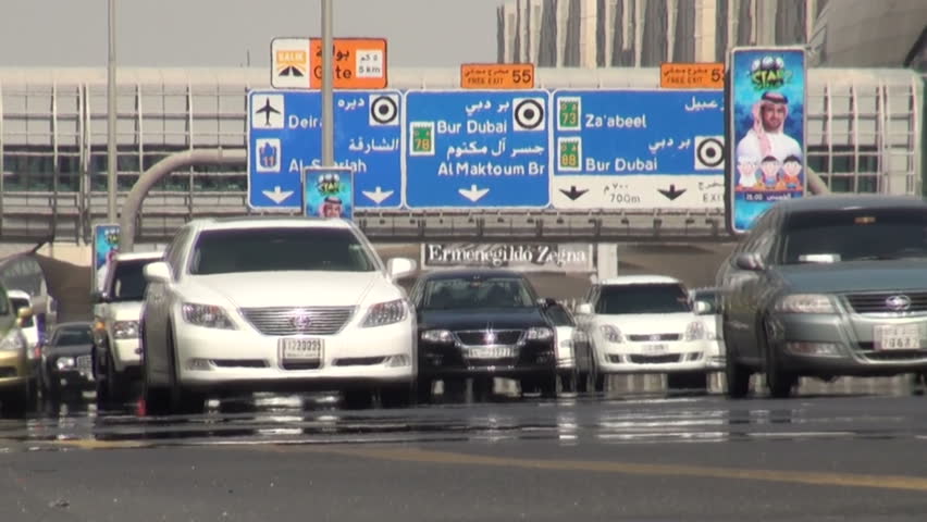 DUBAI - 29 OCTOBER 2010: Traffic Drives Over A Highway In Dubai, United ...